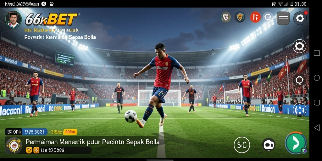 Gameplay menarik dalam 66KBET yang menunjukkan aksi sepak bola.