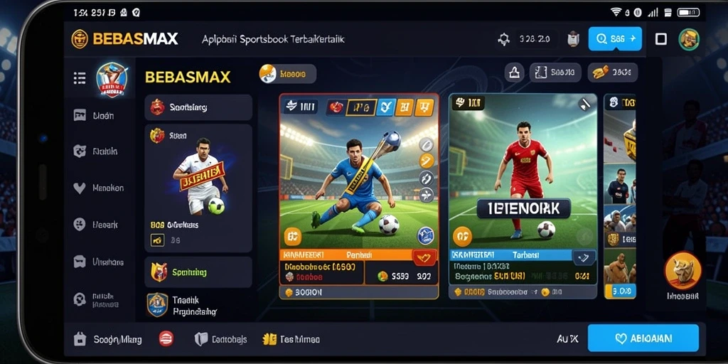 Tampilan screenshot gameplay BEBASMAX dalam aplikasi Sportsbook yang menarik.