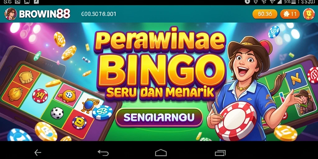 Tampilan menarik dan interaktif dari permainan Bingo BROWIN88.