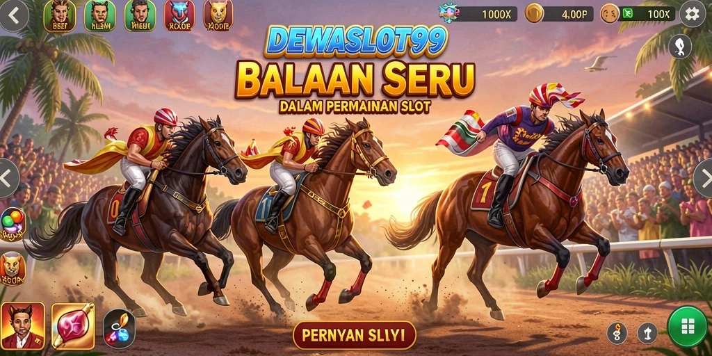 Tampilan gameplay seru dalam balapan DEWASLOT99 yang menegangkan.
