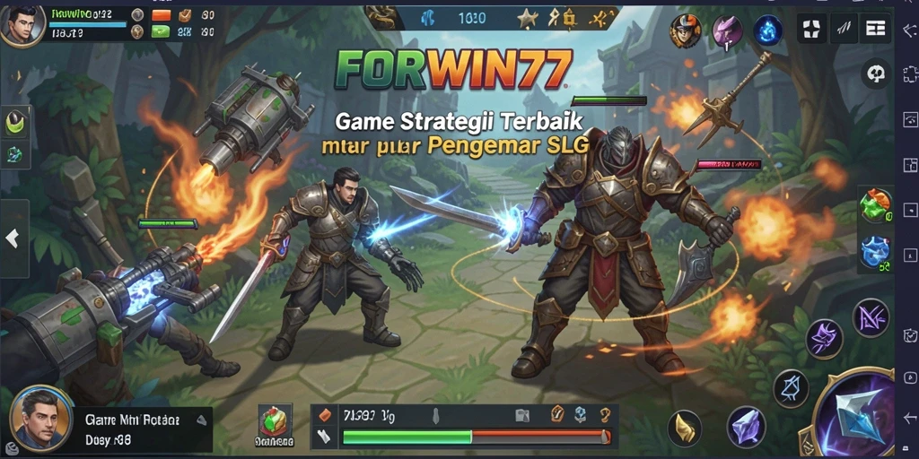 Screenshot FORWIN77 menampilkan pertempuran strategis yang seru dan intens.