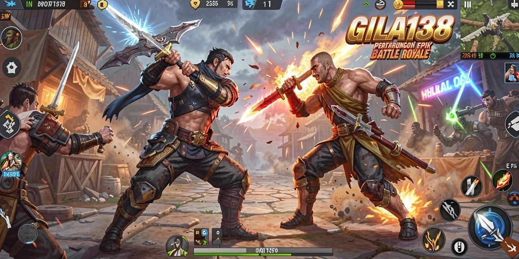 Gameplay seru dalam GILA138 di arena Battle Royale.