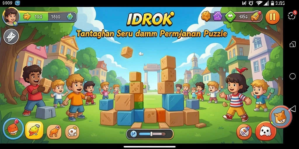 Screenshot gameplay <strong>IDROK</strong> menampilkan tantangan puzzle yang menarik.