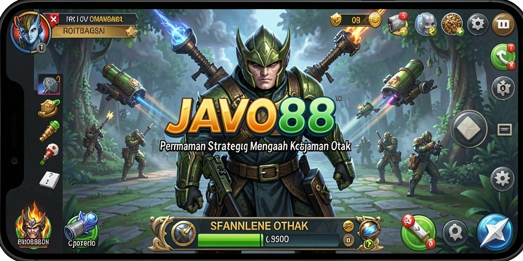 Screenshot utama menunjukkan aksi strategi gameplay yang mendebarkan.