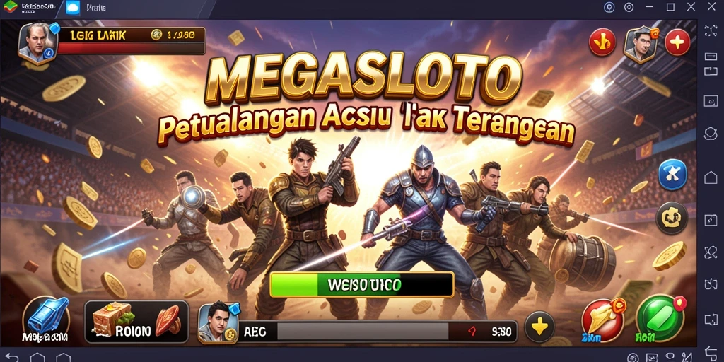 Tampilan seru dari gameplay MEGASLOTO dalam aksi penuh.
