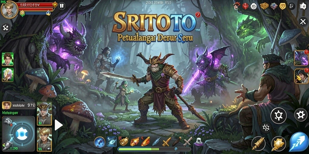 Screenshot SRITOTO menampilkan aksi gameplay petualangan yang seru.