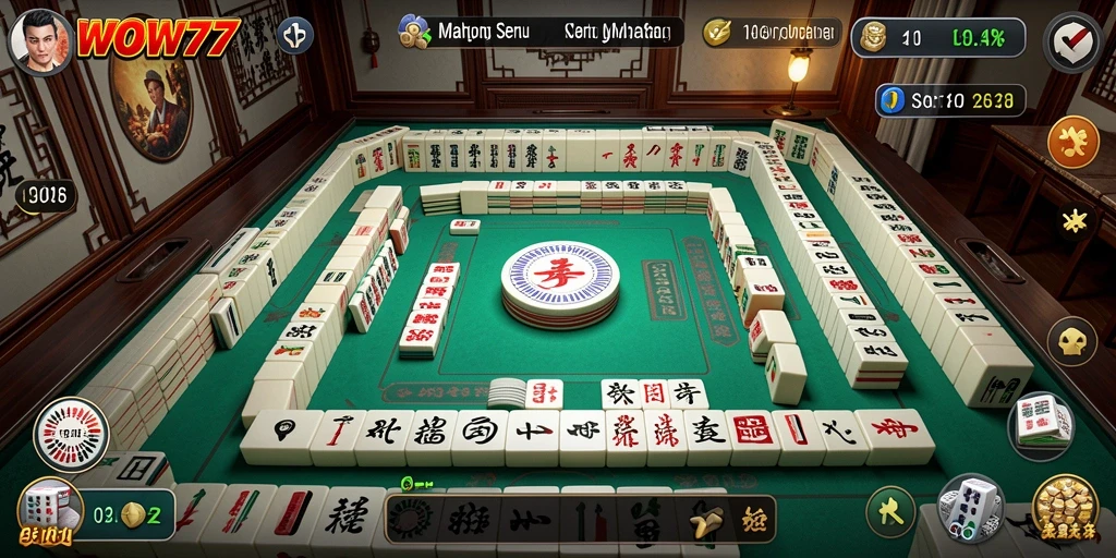 Gameplay WOW77 yang menegangkan dalam Mahjong.