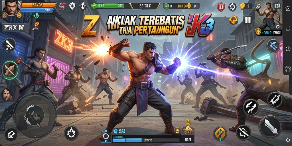 Tampilan gameplay ZK3 yang mendebarkan dan penuh aksi.